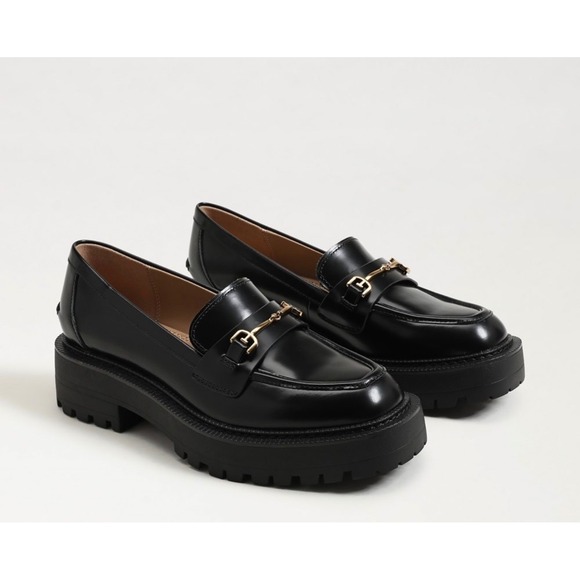 Sam Edelman sz 9 Women Laurs Leather Chunky Slip On Loafers Academia Retro Work - Picture 2 of 11